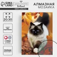 Алмазная мозаика с полным заполнением на холсте &laquo;Кошка&raquo;, 20&times;30 см