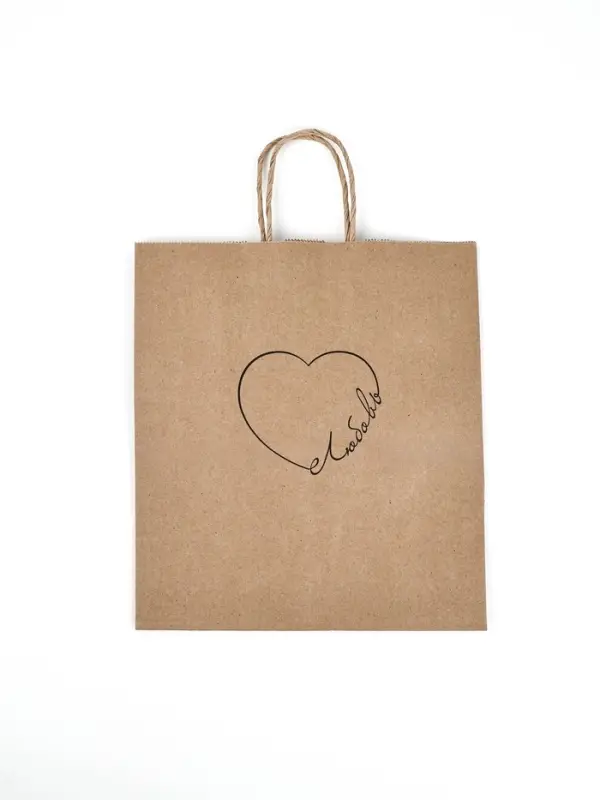 Пакет подарочный крафтовый «Сердце», 22 х 25 х 12 см