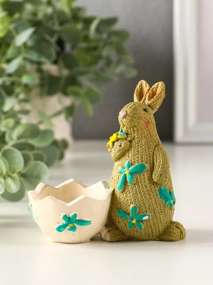 Сувенир полистоун подставка "Зайчики пасхальные" набор 2 шт 5,3х10х10 см Сувенир полистоун подставка "Зайчики пасхальные" набор 2 шт 5,3х10х10 см