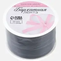 Лента бархатная, 6 мм, 18&plusmn;1 м, чёрная №03