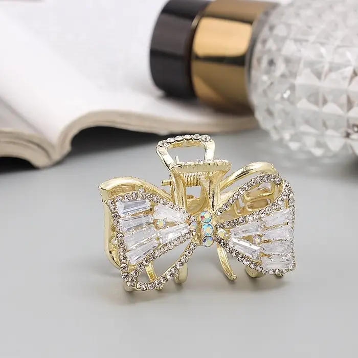 Крабик для волос &laquo;Дороти&raquo;, бантик, 4 см, золотистый