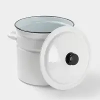 Кастрюля эмалированная, 12 л, d=26.5 см, с крышкой, без декора, белая