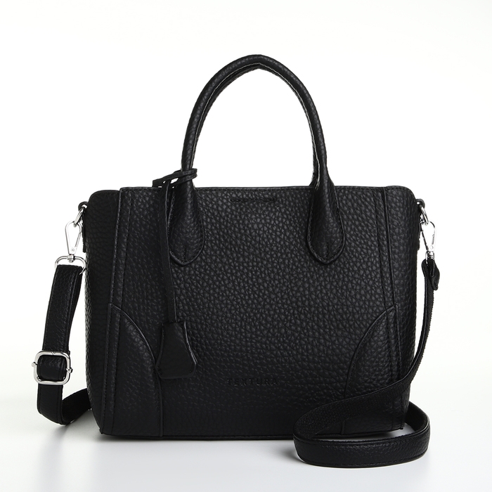 Сумка женская на молнии, TEXTURA, маленький размер, цвет чёрный Сумка женская на молнии, TEXTURA, маленький размер, цвет чёрный