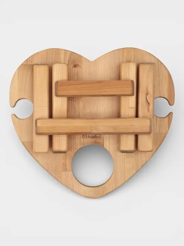 Подарочный набор посуды Adelica &laquo;С любовью&raquo;, столик для вина d=32 см, менажница d=25 см, подсвечник d=8 см, дерево берёза