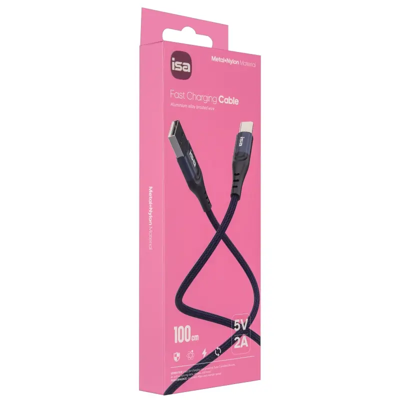 Кабель USB на Type-C 1m 2A BX-2 ISA темно-синий