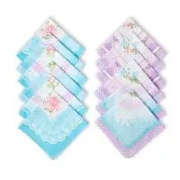 Платки носовые женские &laquo;Этель. Нежность&raquo;, 30&times;30 см, набор 12 шт., рисунок МИКС, хлопок 100%