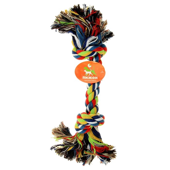 Игрушка канатная Игрушка канатная "2 узла", 200 г, до 33 см, микс цветов