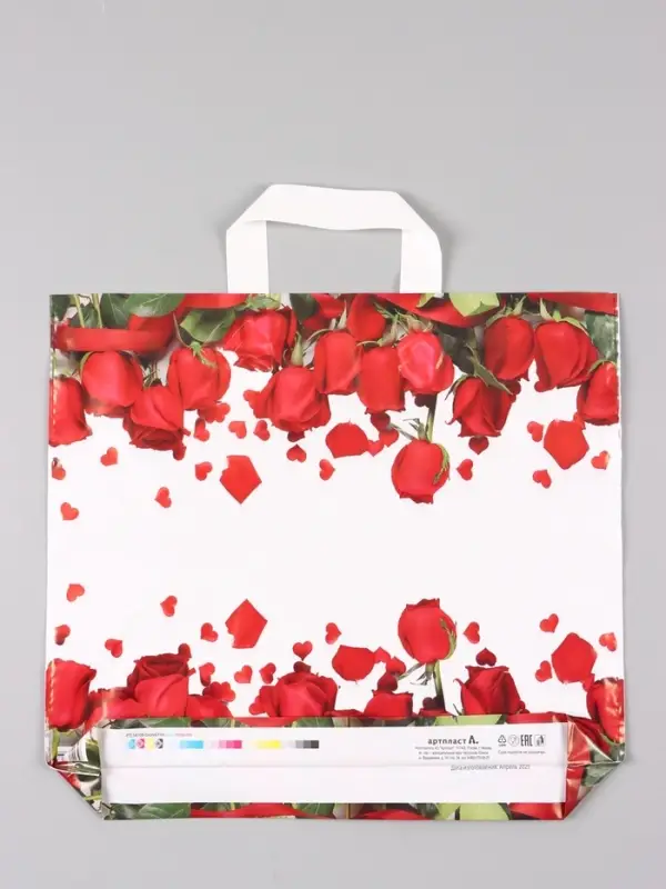 Пакет "Гран При", полиэтиленовый с петлевой ручкой, 38 х 34 + 3 см, 70 мкм