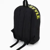 Рюкзак молодёжный на молнии, 3 кармана, 27&times;10&times;37.5 см, чёрный