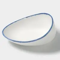 Салатник Magistro Blue Lagoon, 450 мл, 22.3&times;17&times;9 см, фарфор, белый, синий
