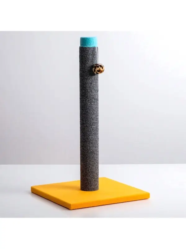 Когтеточка &laquo;Столбик&raquo; Lowcost, 54&times;31 см, с игрушкой, ковролин, МИКС