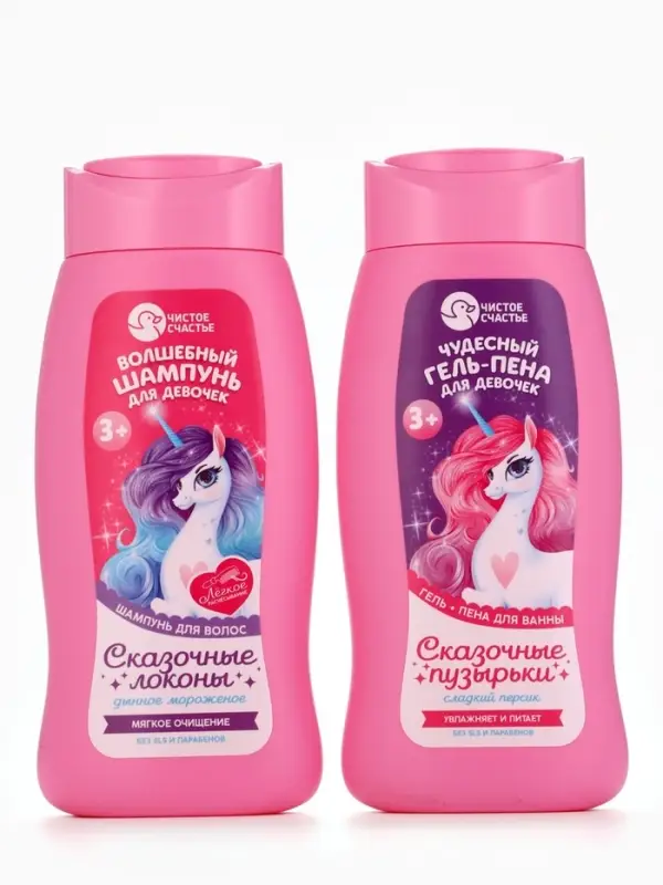 Гель-пена для девочек &laquo;Чудесная пена&raquo;, аромат сладкий персик, 250 мл, Чистое счастье