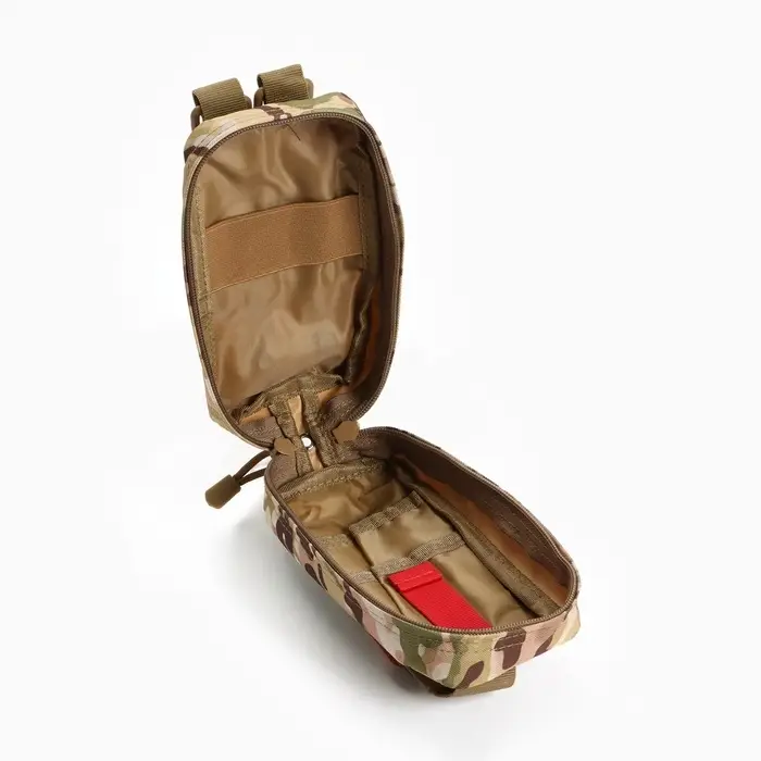 Аптечка тактическая-подсумок, камуфляж мультикам, 11&times;20 см, бежевая