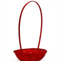 Корзина плетеная 20 х 20 х _ см, ручка h=21 см красный