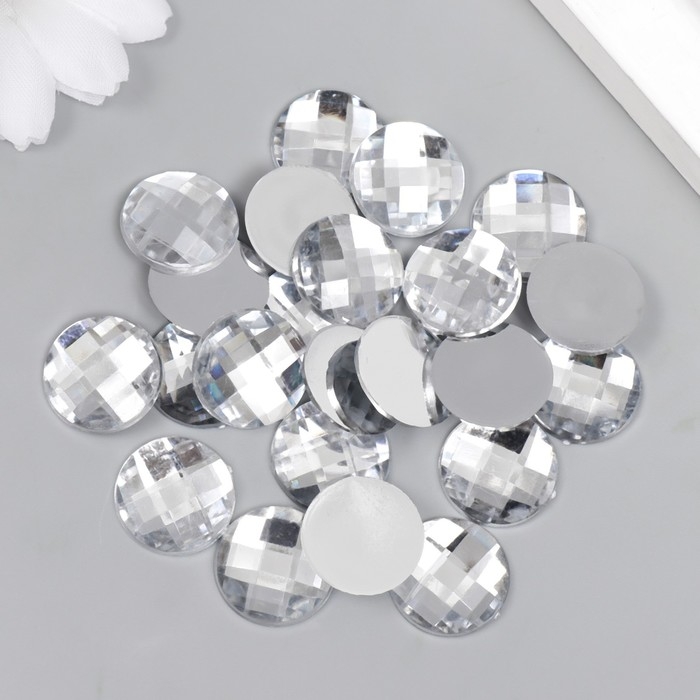 Декор для творчества пластик  Декор для творчества пластик "Стразы круглые. Прозрачные" набор 25 шт 1,6х1,6 см