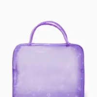 Косметичка - сумка на молнии для бассейна, с ручками, с принтом, фиолетовая