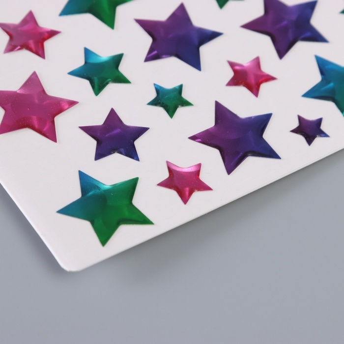 Наклейки для творчества пластик Наклейки для творчества пластик "Градиент. Звезда" 22х9,5 см