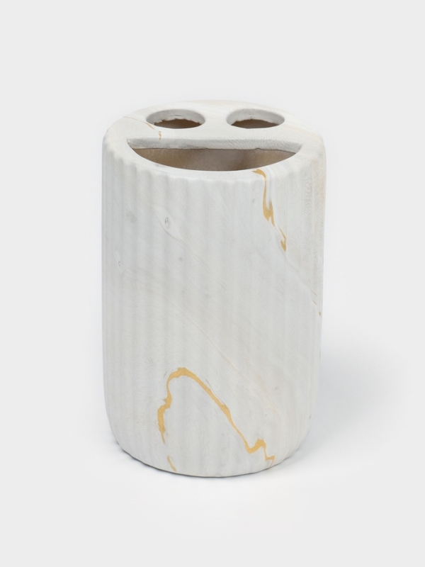 Набор для ванной "Мрамор" 4 предмета (дозатор для мыла, 2 стакана,  мыльница)