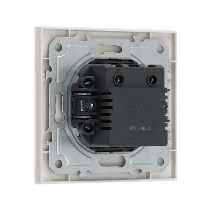 Розетка TOT Glossy Glass, 5 В, 2.1 A, разъёмы USB-A + USB-C, стекло, скрытая, белая