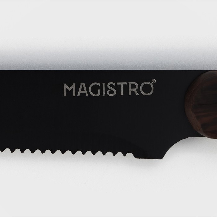 Нож для мяса и стейков Magistro Dark wood, длина лезвия 12,7 см Нож для мяса и стейков Magistro Dark wood, длина лезвия 12,7 см