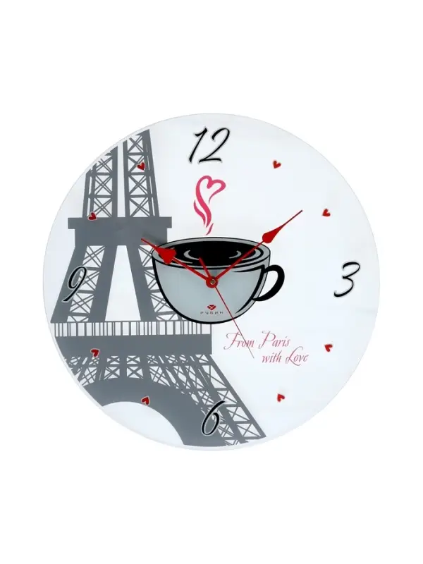 Часы настенные интерьерные &laquo;Париж&raquo;, d=39 см, прозрачные
