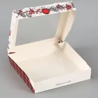 Коробка подарочная новогодняя, складная 20&times;20&times;4 см &laquo;С Новым годом!&raquo;