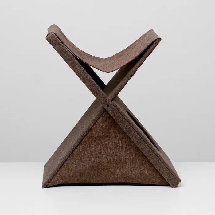 Домик для кошек &laquo;Икс&raquo;, с когтеточкой, раскладной, с гамаком, ковролин, цвет МИКС