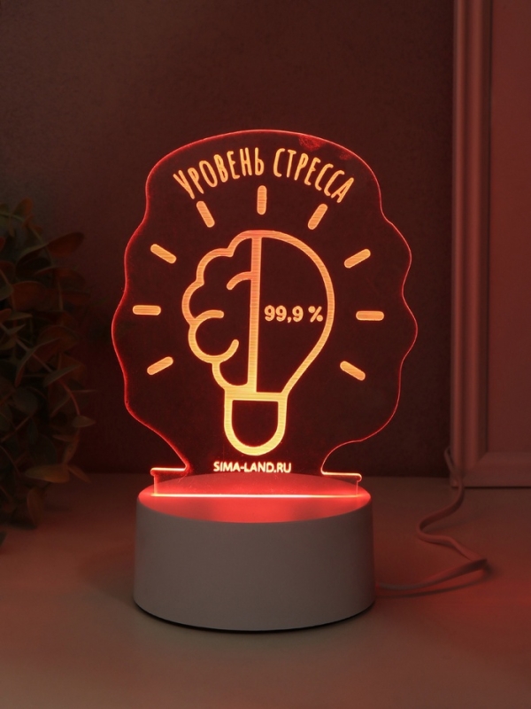 Светильник "Уровень стресса 99,9%" LED RGB от сети RISALUX 9,5х12,8х14,9 см