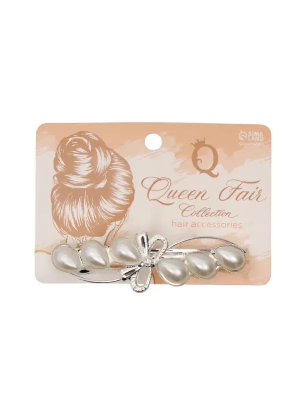 Заколка - автомат для волос &laquo;Жемчужная ветвь&raquo;, 8 см, белая