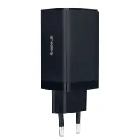 Сетевое зарядное устройство с кабелем Type-C-Type-C+2 PD65W+USB QC3.0 GaN CCGP120201 Baseus черный