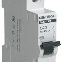 Выключатель автоматический&nbsp;ВА47-29М&nbsp;1P&nbsp;40А&nbsp;4,5кА&nbsp;C&nbsp;GENERICA