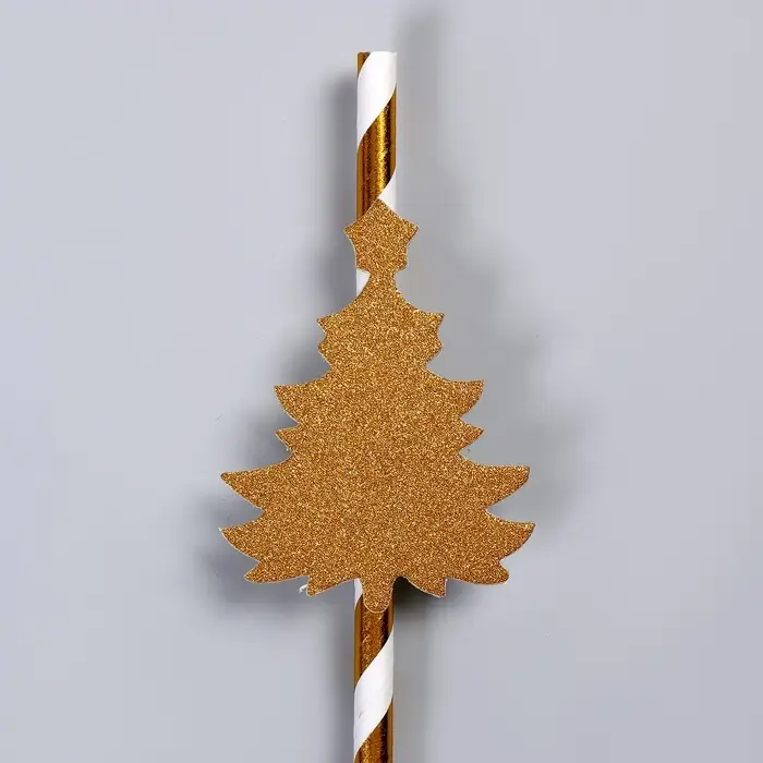 Трубочка для коктейля «Ёлочка», полоска, в наборе 10 штук