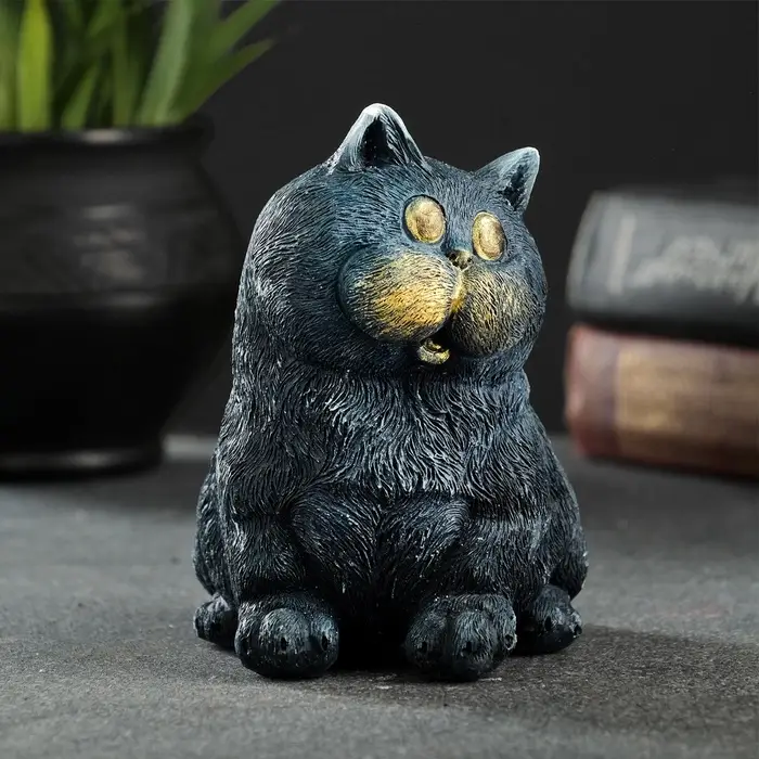 Фигурка гипс &laquo;Кот сидит&raquo;, серо-голубой, 10&times;9&times;11 см