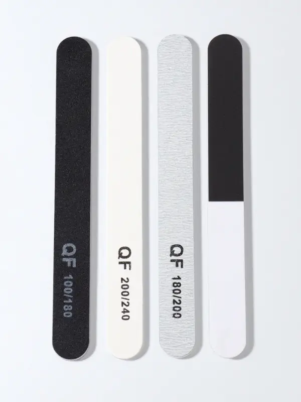 Набор пилок для ногтей, прямые, 100/180, 180/200, 200/240 грит, 18 см, 4 шт.