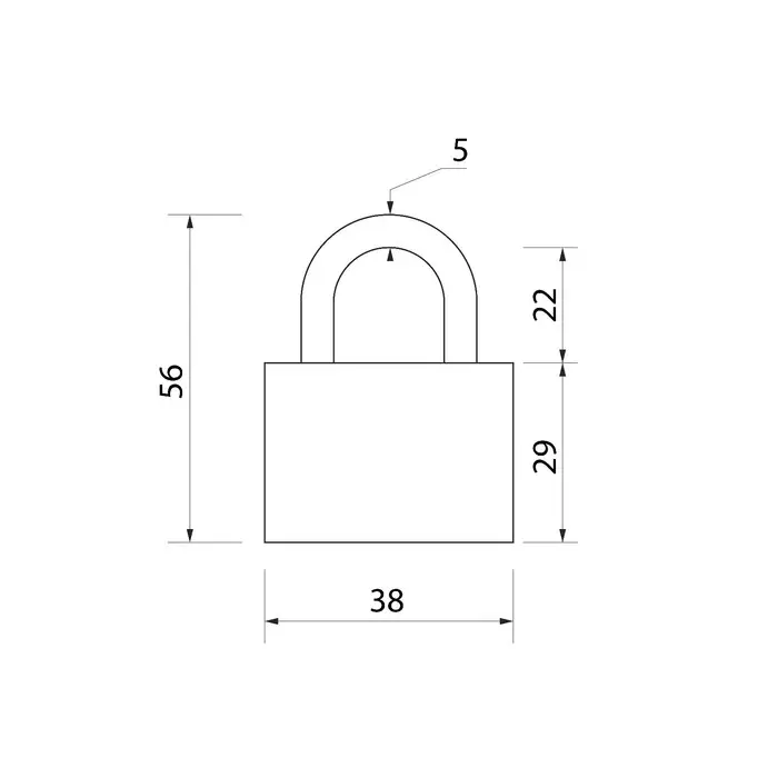 Замок навесной, материал корпуса чугун 40 мм, черный, 1 шт.