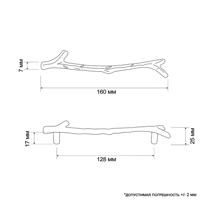 Ручка-скоба CAPPIO Ручка-скоба CAPPIO "Ветка" RSC009, м/о 128 мм, цвет черный