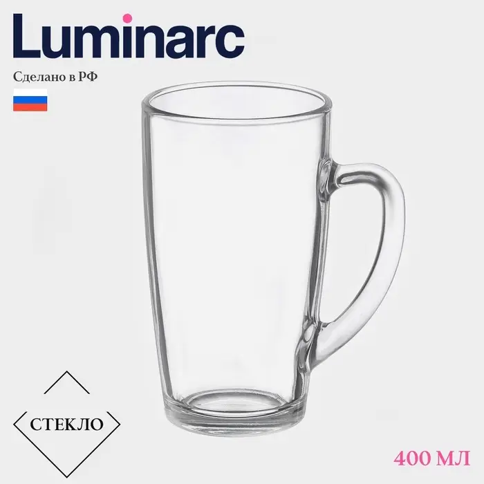 Кружка Luminarc &laquo;С добрым утром&raquo;, 400 мл, стекло, прозрачная