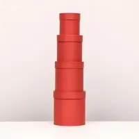 Набор шляпных подарочных коробок 4 в 1 &laquo;Красный&raquo;, 20&times;20 ‒11&times;11 см