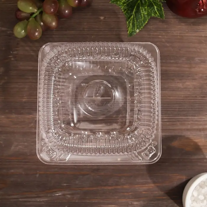 Контейнер одноразовый с неразъёмной крышкой ИП-9НАВ, пластик, 200 мл, 13×13×6 см, прозрачный