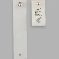 Бирка с кнопкой Hand made, 8&times;1.8 см, 10 шт., цвет серебряный, белый