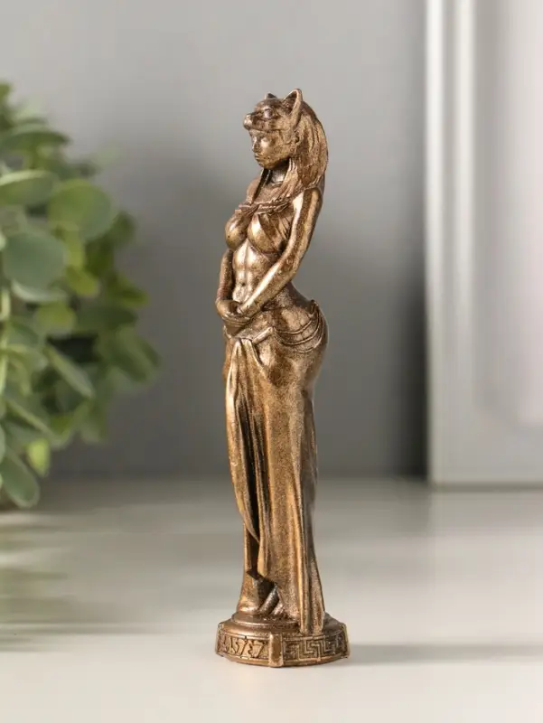 Фигурка &laquo;Богиня Бастет&raquo;, 14&times;3&times;3 см, гипс под бронзу винтаж