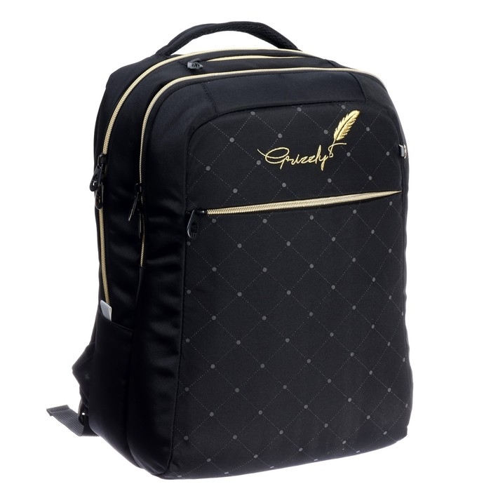 Рюкзак молодёжный 40 х 28 х 16 см, Grizzly, эргономичная спинка, отделение для ноутбука, чёрный Рюкзак молодёжный 40 х 28 х 16 см, Grizzly, эргономичная спинка, отделение для ноутбука, чёрный