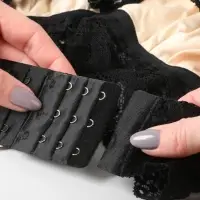 Застёжка-удлинитель для бюстгальтера, 3 ряда 3 крючка, 5×5.5 см, чёрная