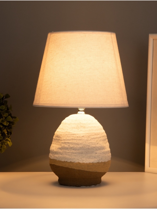 Лампа настольная Лампа настольная "Скала" 1х40Вт Е27 бежевый/белый 20х20х32см