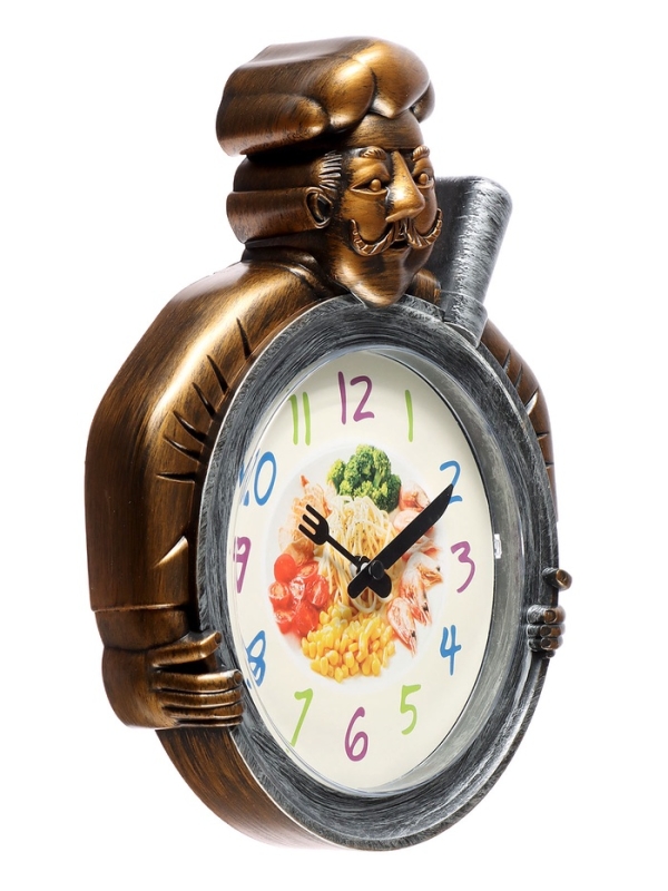 Часы настенные интерьерные, для кухни «Шеф», плавный ход, 29.5×23 см, d-16.5 см Часы настенные интерьерные, для кухни «Шеф», плавный ход, 29.5×23 см, d-16.5 см