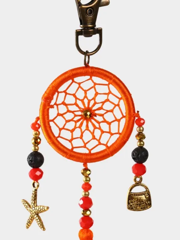 Брелок ловец снов, 17 см, оранжевый Брелок ловец снов, 17 см, оранжевый