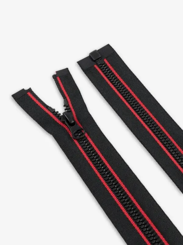 Молния &laquo;Трактор&raquo;, №5, разъёмная, замок автомат, 70 см, чёрная, красная