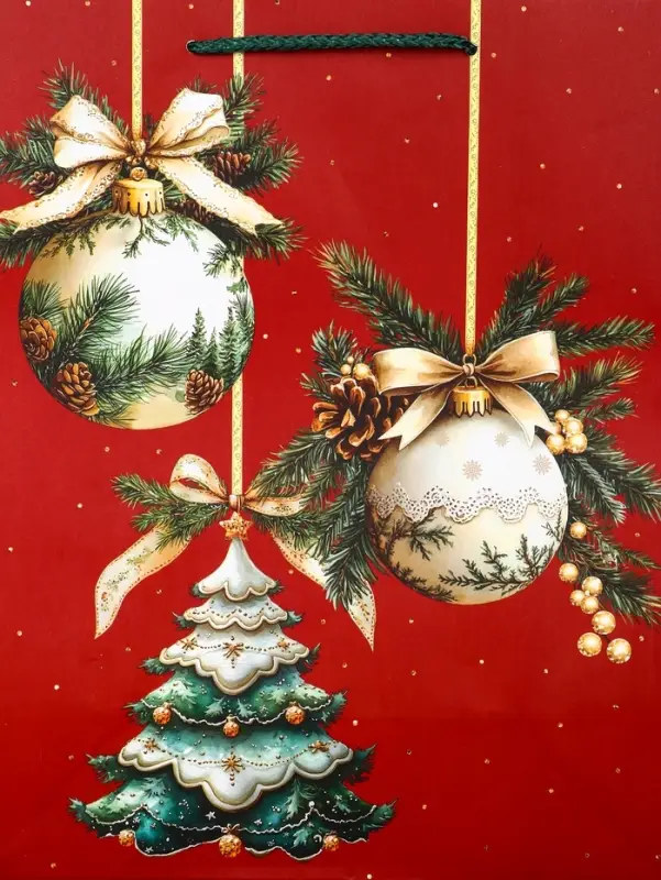 Пакет подарочный новогодний ламинированный, «Новогодние игрушки» , 26×12×32 см Пакет подарочный новогодний ламинированный, «Новогодние игрушки» , 26×12×32 см