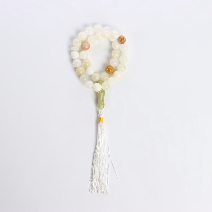 Чётки мусульманские шар №10 «Оникс светлый», 33 бусины с перемычками Чётки мусульманские шар №10 «Оникс светлый», 33 бусины с перемычками