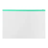 Папка-конверт на ZIP-молнии A4, 150 мкм, Calligrata, прозрачная, зелёная молния
